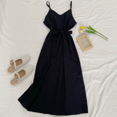 Új modell női ruha vékony pántokkal és övvel