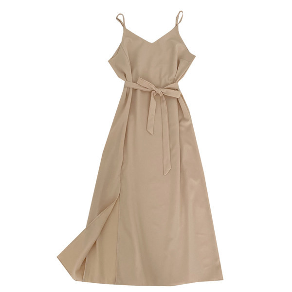 Új modell női ruha vékony pántokkal és övvel