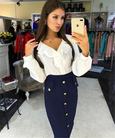 Hosszú passzív szoknya gombokkal