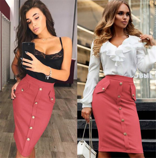 Hosszú passzív szoknya gombokkal