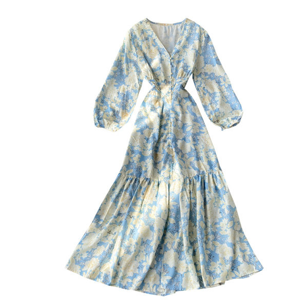 Rochie moderna de dama cu nasturi si decolteu spitz