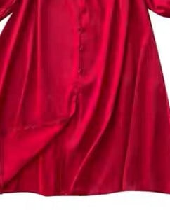 Γυναικείο σατέν φόρεμα με μακριά μανίκια και κουμπιά