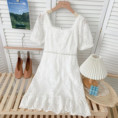 Casual γυναικείο φόρεμα με κοντά μανίκια - σε διάφορα χρώματα