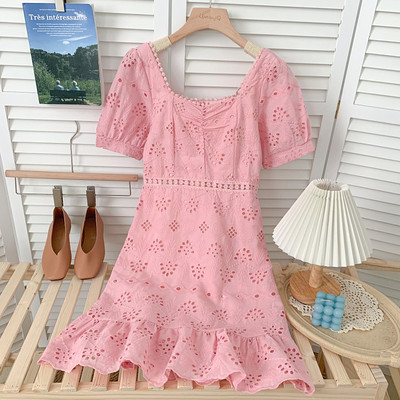 Casual γυναικείο φόρεμα με κοντά μανίκια - σε διάφορα χρώματα