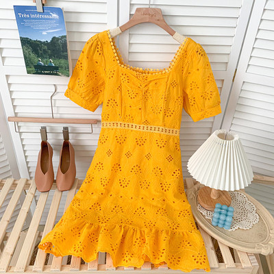 Casual γυναικείο φόρεμα με κοντά μανίκια - σε διάφορα χρώματα