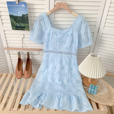 Casual γυναικείο φόρεμα με κοντά μανίκια - σε διάφορα χρώματα