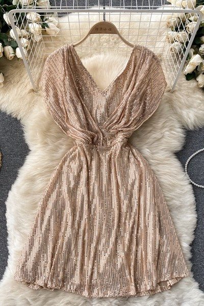 Moodne naiste kleit litrite ja spitsikaelusega