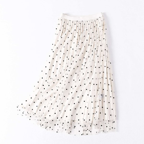 Fusta plisata de toamna cu top din tul