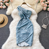 Rochie de dama eleganta, cu efect stralucitor si cu curea