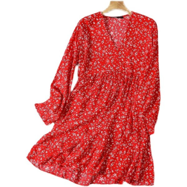 Kevad-sügis kleit spitsikaelusega