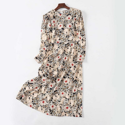 Pikk lillemustriga sügiskleit - lai mudel