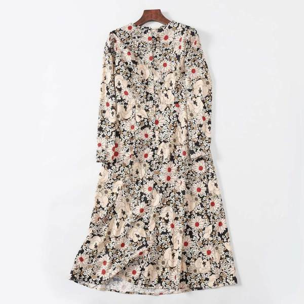 Pikk lillemustriga sügiskleit - lai mudel