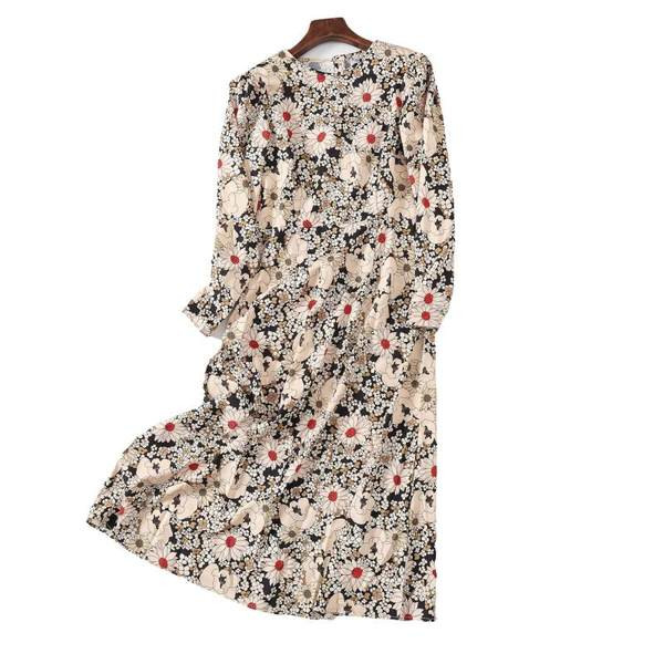 Pikk lillemustriga sügiskleit - lai mudel