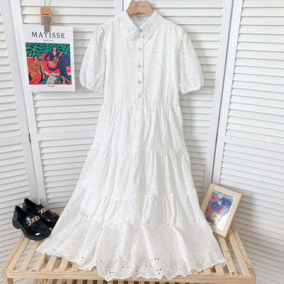 Mitmes värvitoonis vabaaja naiste kleit krae ja nööpidega