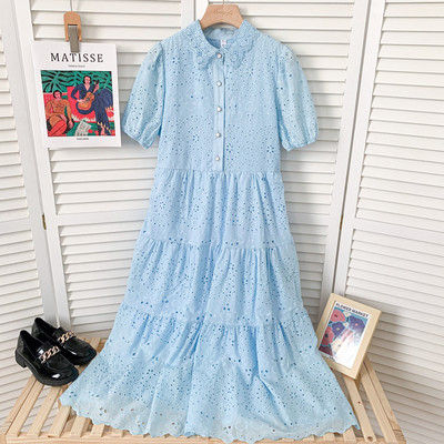 Mitmes värvitoonis vabaaja naiste kleit krae ja nööpidega