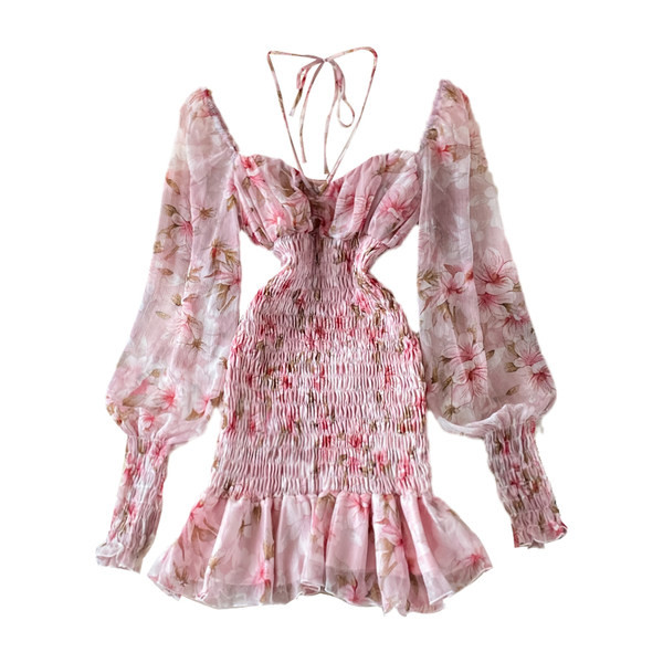 Κομψό γυναικείο φόρεμα με μακριά μανίκια