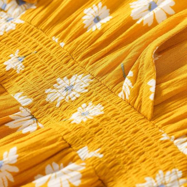 Μοντέρνο φόρεμα με ελαστική μέση και βολάν