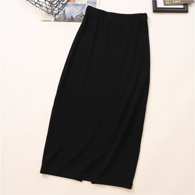 Casual γυναικεία φούστα με ελαστική μέση και σχισμή