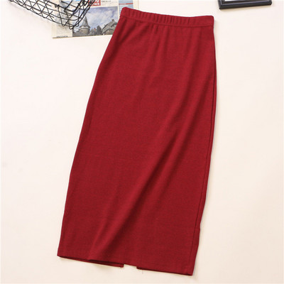 Casual γυναικεία φούστα με ελαστική μέση και σχισμή