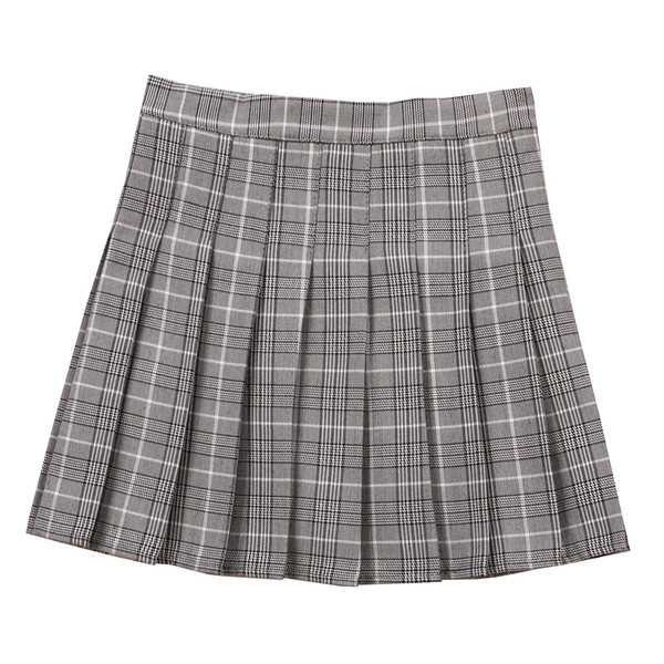 Fusta scurta in carouri cu talie inalta