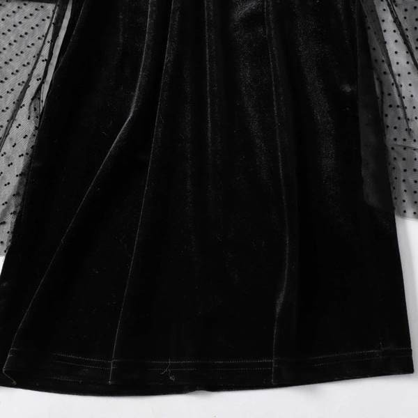 Μοντέρνο φθινόπωρο-χειμώνας φόρεμα με μανίκια από τούλι