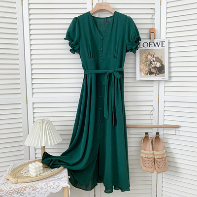 Νέο μοντέλο καλοκαιρινό γυναικείο φόρεμα με κουμπιά και ζώνη