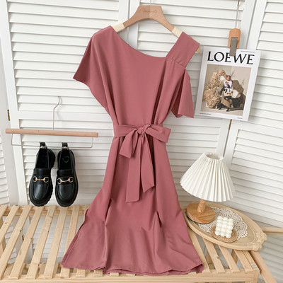 Νέο μοντέλο γυναικείο φόρεμα με ζώνη σε διάφορα χρώματα