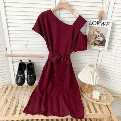 Νέο μοντέλο γυναικείο φόρεμα με ζώνη σε διάφορα χρώματα