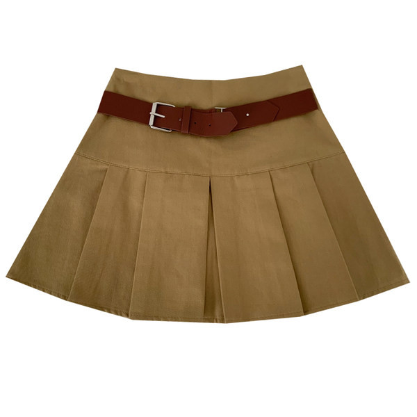Μοντέρνα κοντή γυναικεία πλισέ φούστα με ζώνη