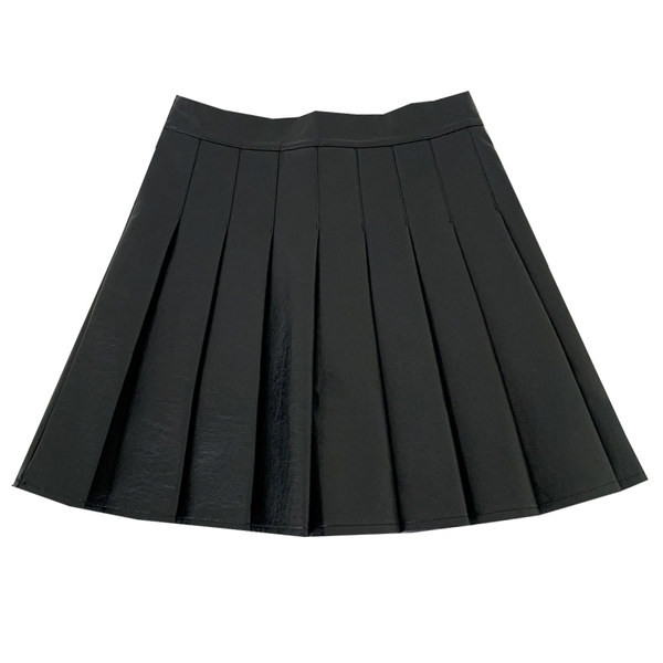 Sügis-talvine musta värvi naiste plisseeritud seelik