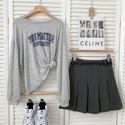 Νέο μοντέλο γυναικεία πλισέ φούστα με ψηλή μέση σε τρία χρώματα