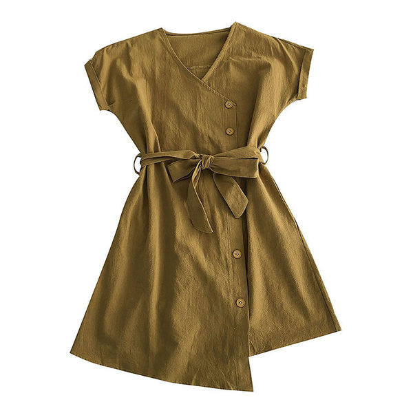 Rochie casual cu nasturi si curea