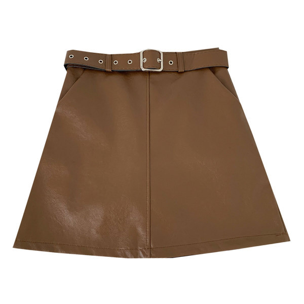 Fusta scurta dama din imitatie model nou, cu talie inalta