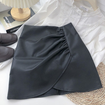 Δερμάτινη φούστα με ψηλή μέση