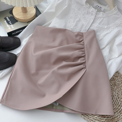 Δερμάτινη φούστα με ψηλή μέση