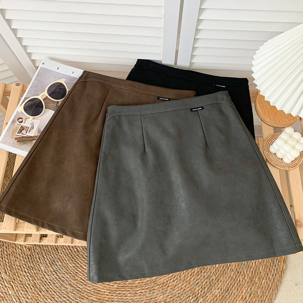 Μοντέρνα γυναικεία φούστα με ψηλή μέση - σε πολλά χρώματα