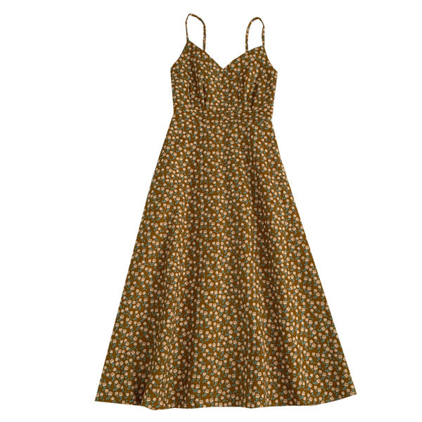 Vabaaja naiste lõikega peenikeste rihmadega kleit – mitut värvi