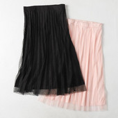 Naiste plisseeritud tülliga seelik