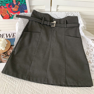 Casual γυναικεία φούστα με ζώνη και τσέπες σε διάφορα χρώματα