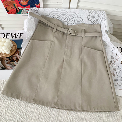 Casual γυναικεία φούστα με ζώνη και τσέπες σε διάφορα χρώματα