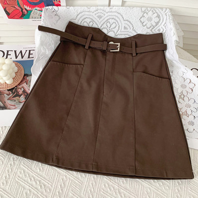 Casual γυναικεία φούστα με ζώνη και τσέπες σε διάφορα χρώματα