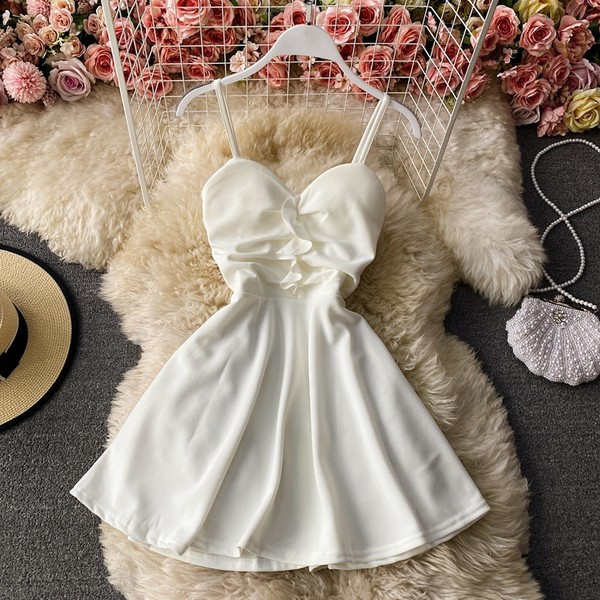 Ženska kratka haljina na tanke naramenice - više boja