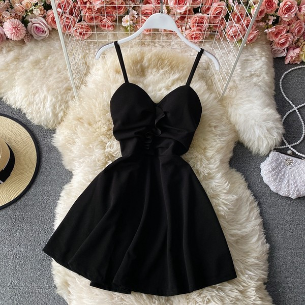 Ženska kratka haljina na tanke naramenice - više boja