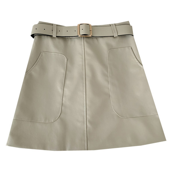 Új modell női szoknya műbőr zsebekkel