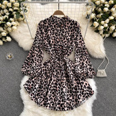 Rochie casual de dama cu maneci lungi - cu animal print sau model floral