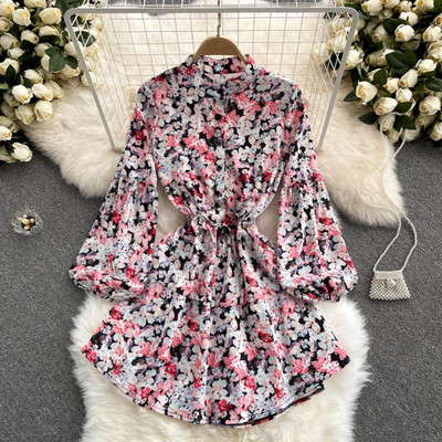 Rochie casual de dama cu maneci lungi - cu animal print sau model floral