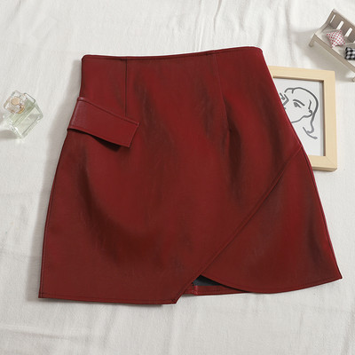 Γυναικεία φούστα από οικολογικό δέρμα με ψηλή μέση