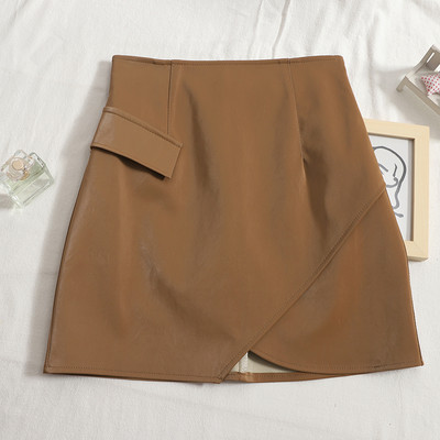 Γυναικεία φούστα από οικολογικό δέρμα με ψηλή μέση