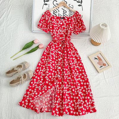 Νέο μοντέλο γυναικείο φόρεμα με κουμπιά και λαιμόκοψη spitz - αρκετά χρώματα