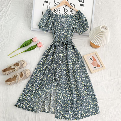 Νέο μοντέλο γυναικείο φόρεμα με κουμπιά και λαιμόκοψη spitz - αρκετά χρώματα